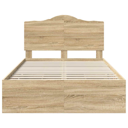 vidaXL Bettrahmen Sonoma-Eiche 120 x 190 cm Ingenieurs Holz