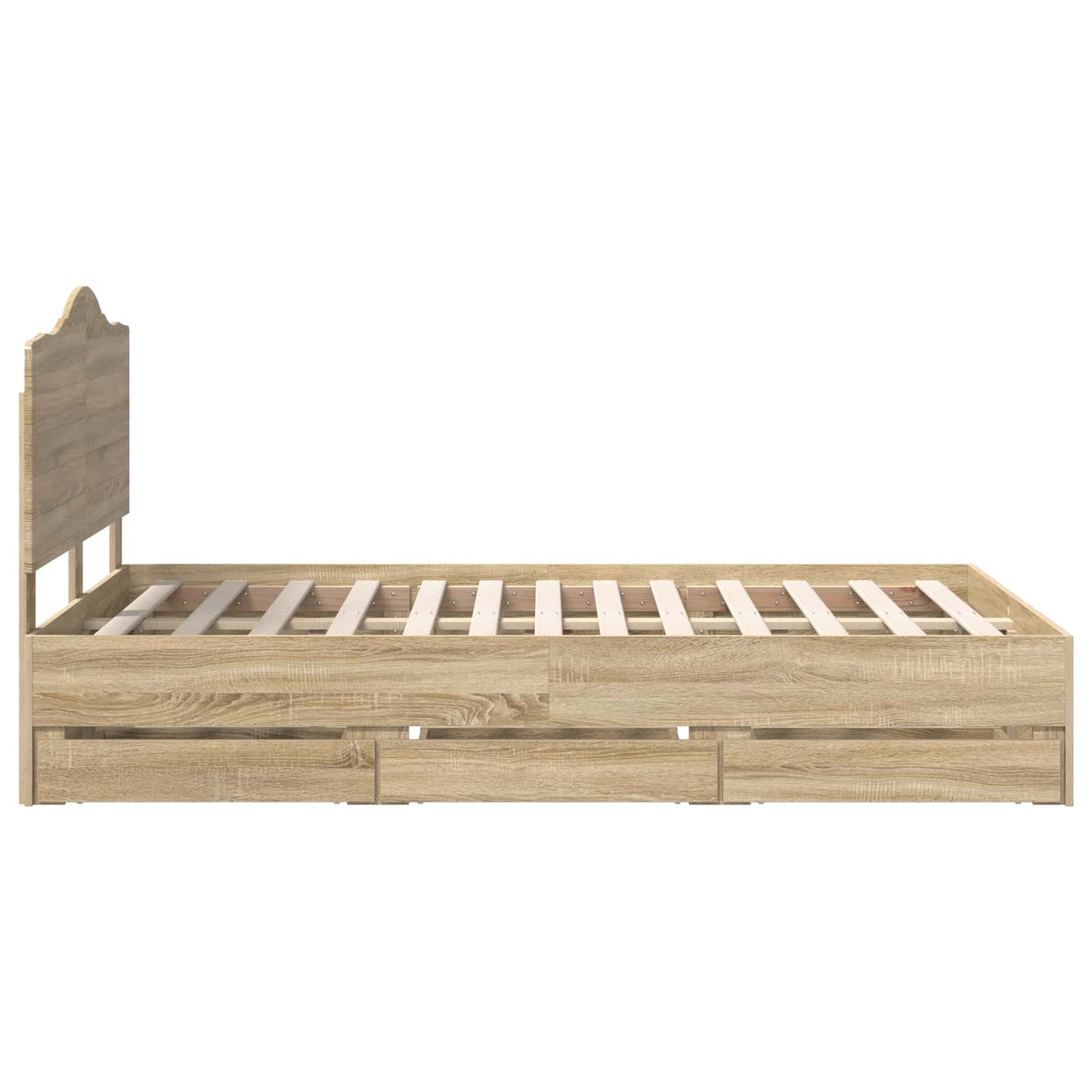vidaXL Bettrahmen Sonoma-Eiche 120 x 190 cm Ingenieurs Holz