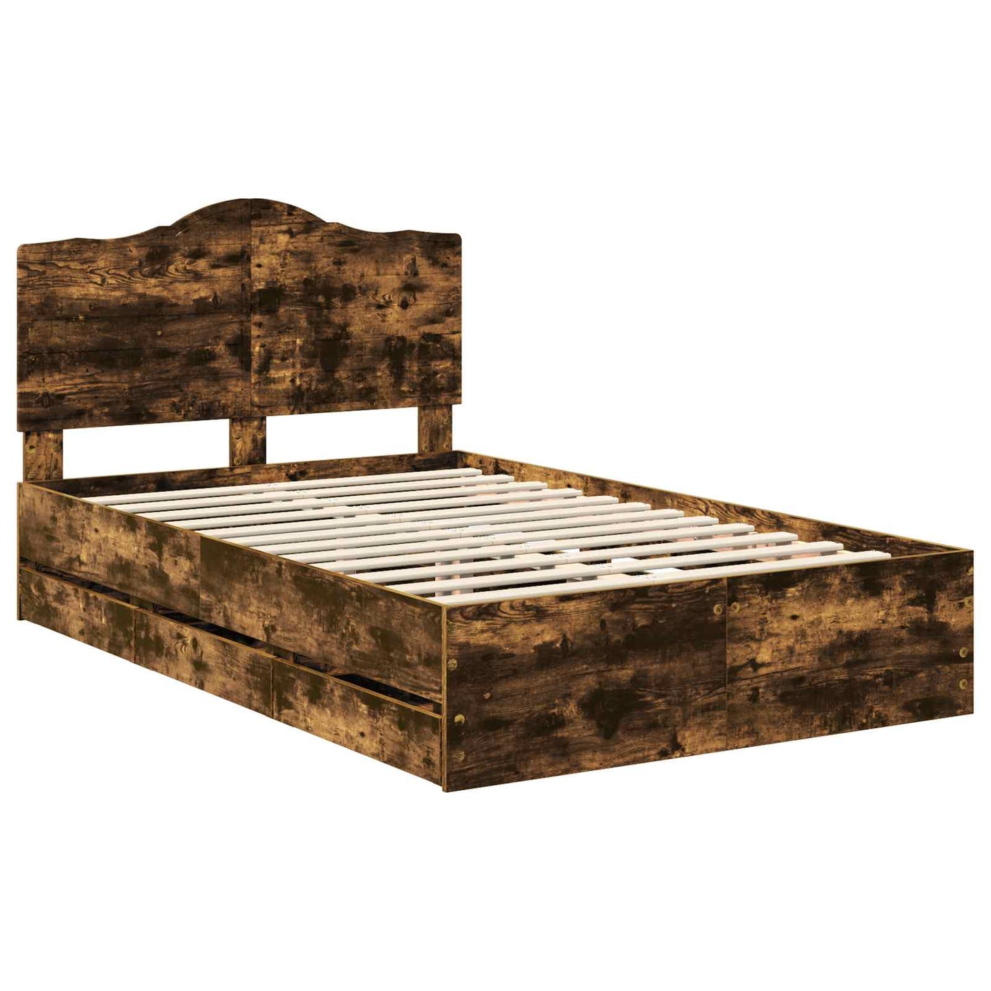 vidaXL Bettrahmen Geräucherte Eiche 120 x 190 cm Ingenieurs Holz