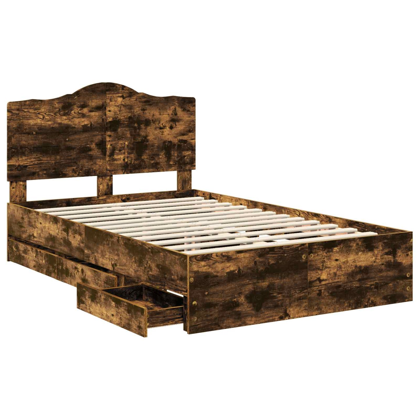 vidaXL Bettrahmen Geräucherte Eiche 120 x 190 cm Ingenieurs Holz