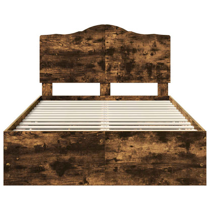 vidaXL Bettrahmen Geräucherte Eiche 120 x 190 cm Ingenieurs Holz
