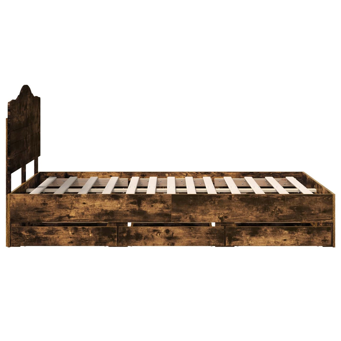 vidaXL Bettrahmen Geräucherte Eiche 120 x 190 cm Ingenieurs Holz