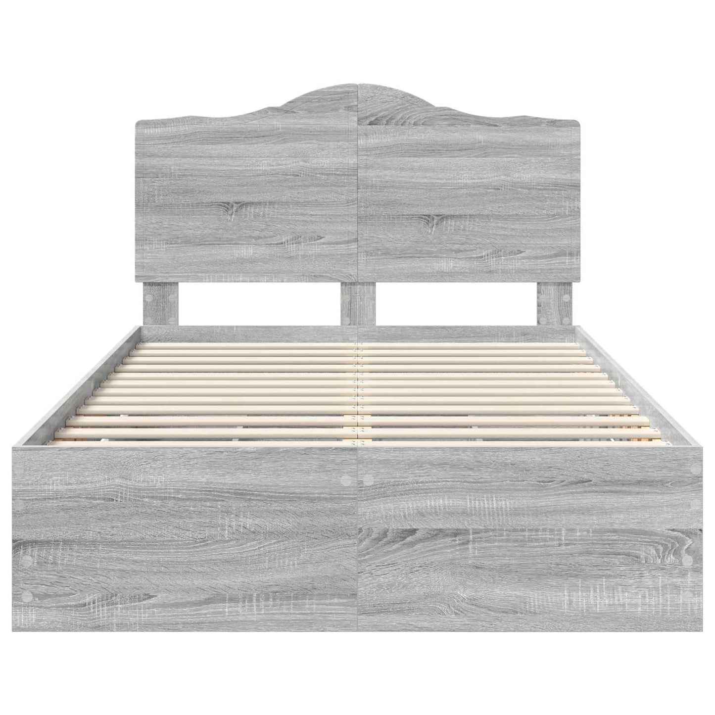 vidaXL Bettrahmen Graues Sonoma 120 x 190 cm Ingenieurs Holz