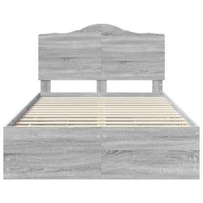 vidaXL Bettrahmen Graues Sonoma 120 x 190 cm Ingenieurs Holz