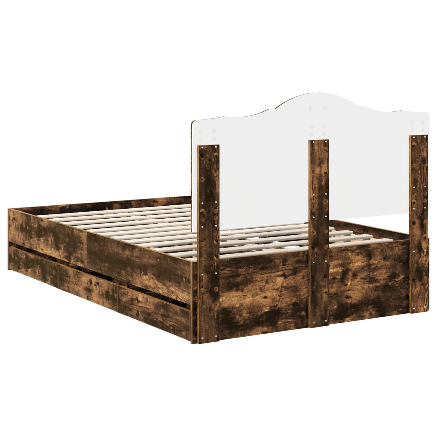 vidaXL Bettrahmen Geräucherte Eiche 120 x 200 cm Ingenieurs Holz