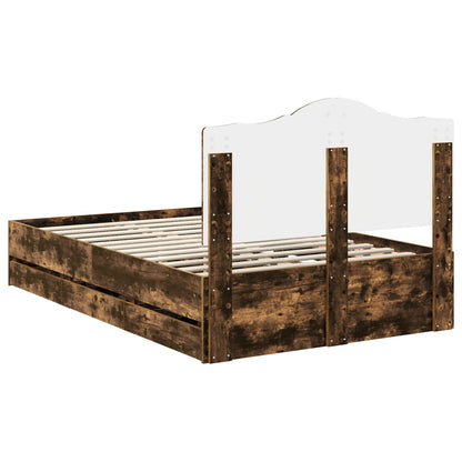 vidaXL Bettrahmen Geräucherte Eiche 120 x 200 cm Ingenieurs Holz