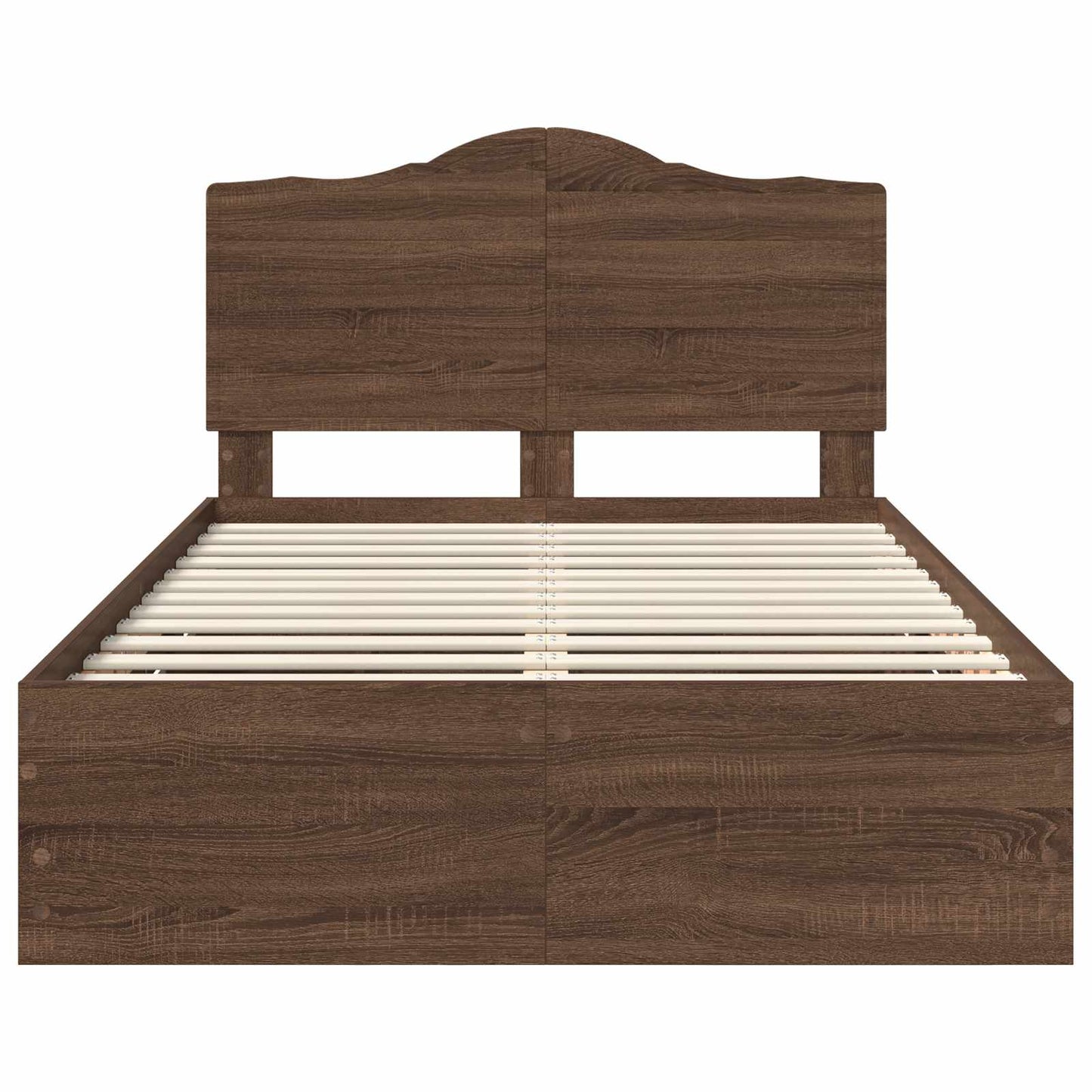 vidaXL Bettrahmen Braun Eichen-Optik 120 x 200 cm Ingenieurs Holz