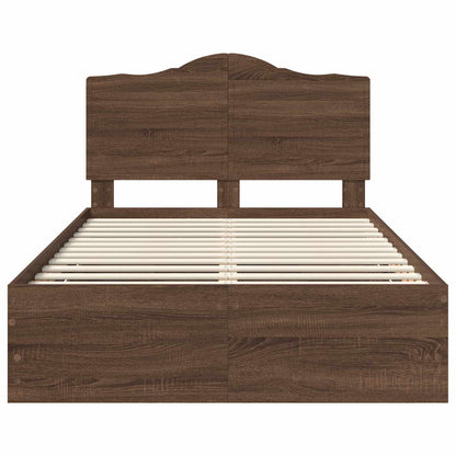 vidaXL Bettrahmen Braun Eichen-Optik 120 x 200 cm Ingenieurs Holz
