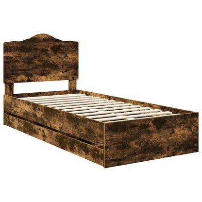 vidaXL Bettrahmen Geräucherte Eiche 98,5 x 200 cm Ingenieurs Holz