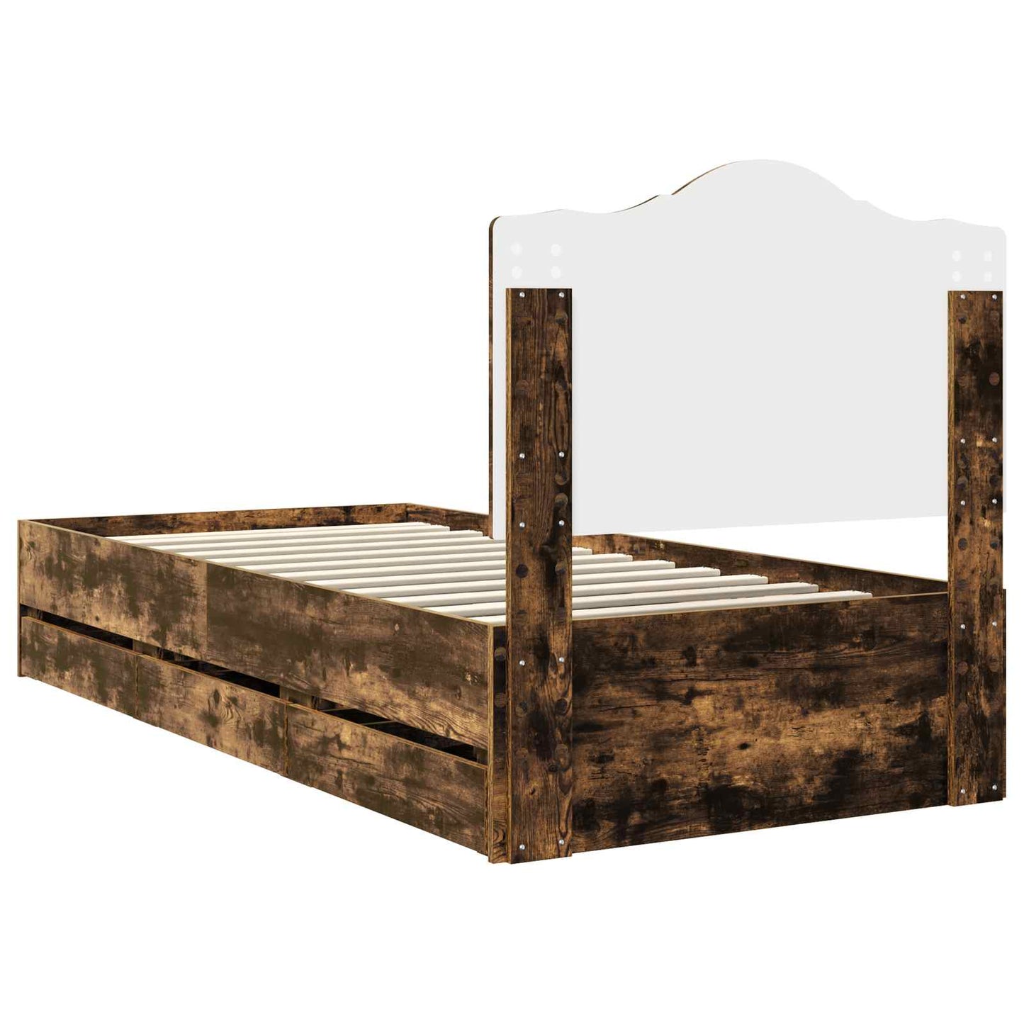 vidaXL Bettrahmen Geräucherte Eiche 98,5 x 200 cm Ingenieurs Holz