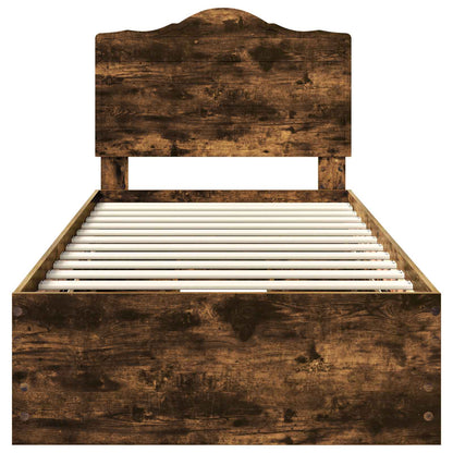 vidaXL Bettrahmen Geräucherte Eiche 98,5 x 200 cm Ingenieurs Holz