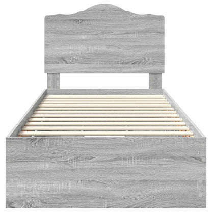 vidaXL Bettrahmen Graues Sonoma 98,5 x 200 cm Ingenieurs Holz