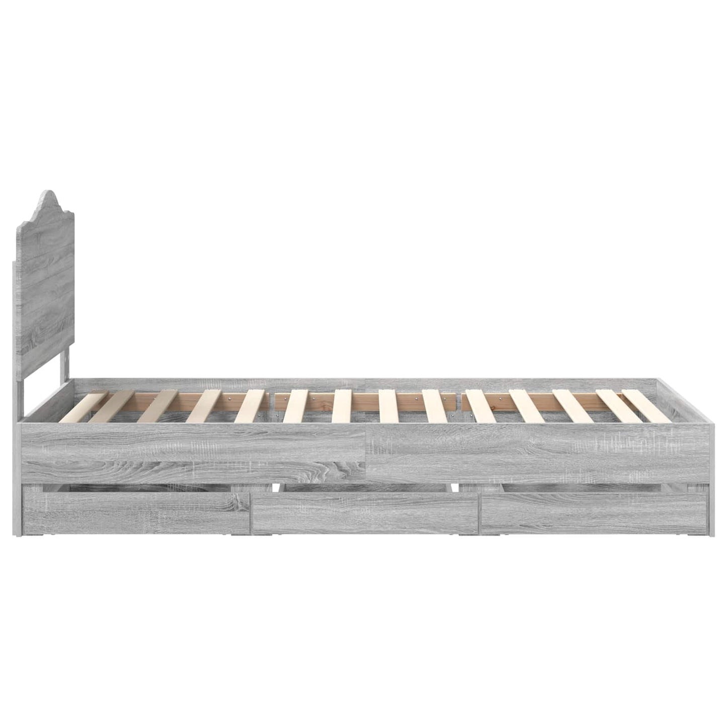 vidaXL Bettrahmen Graues Sonoma 98,5 x 200 cm Ingenieurs Holz