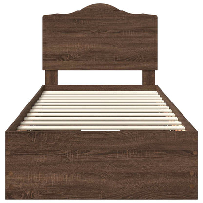 vidaXL Bettrahmen Braun Eichen-Optik 98,5 x 200 cm Ingenieurs Holz