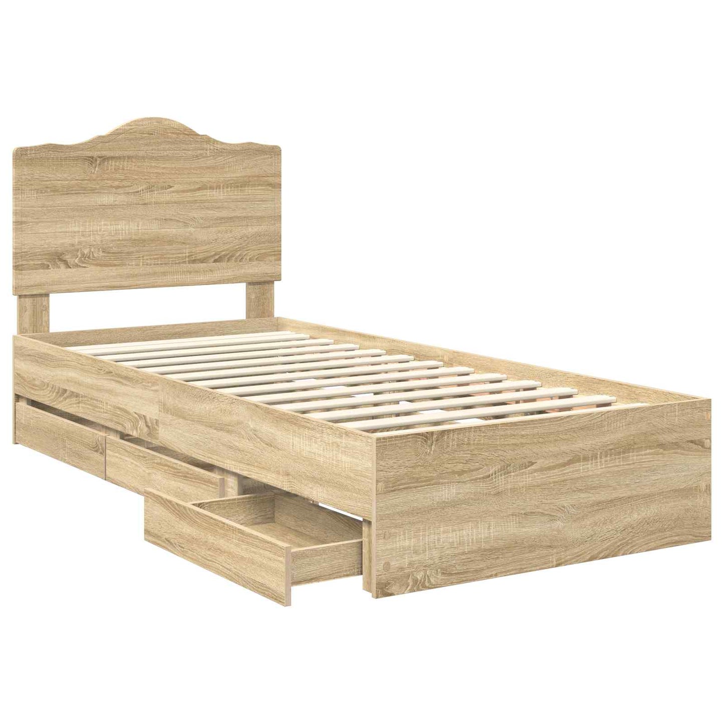 vidaXL Bettrahmen Sonoma-Eiche 90 x 190 cm Ingenieurs Holz