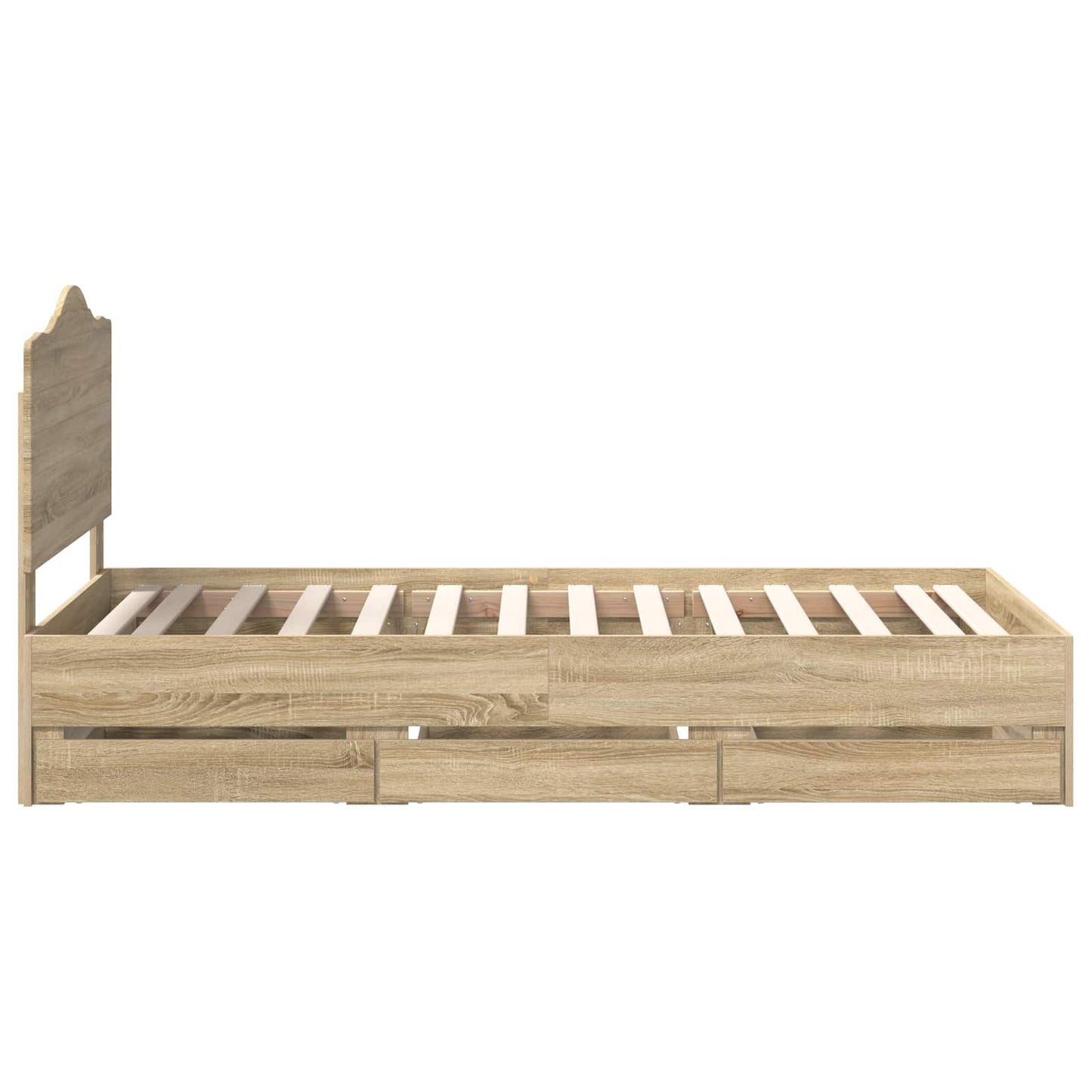 vidaXL Bettrahmen Sonoma-Eiche 90 x 190 cm Ingenieurs Holz