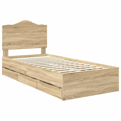 vidaXL Bettrahmen Sonoma-Eiche 90 x 200 cm Ingenieurs Holz