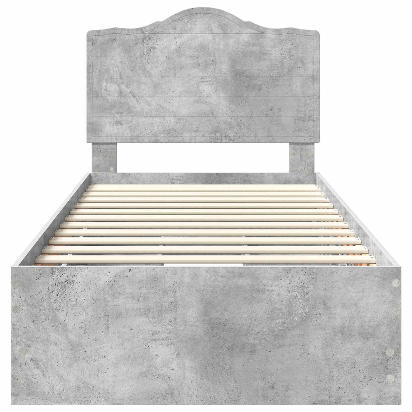 vidaXL Bettrahmen mit Kopfteil Beton Grau 90 x 200 cm Ingenieurs Holz