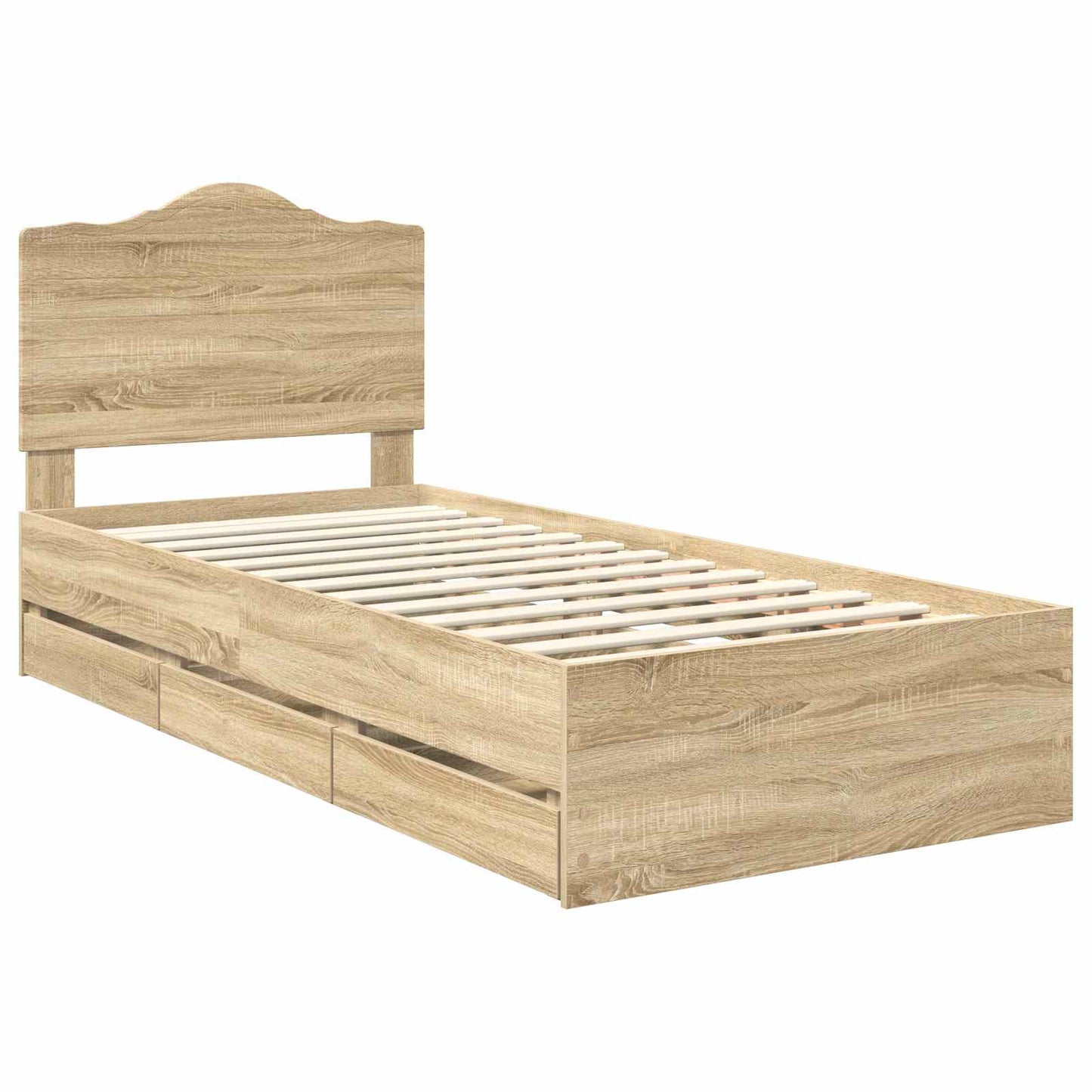 vidaXL Bettrahmen Sonoma-Eiche 75 x 190 cm Ingenieurs Holz