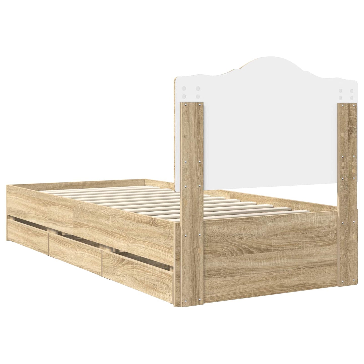 vidaXL Bettrahmen Sonoma-Eiche 75 x 190 cm Ingenieurs Holz