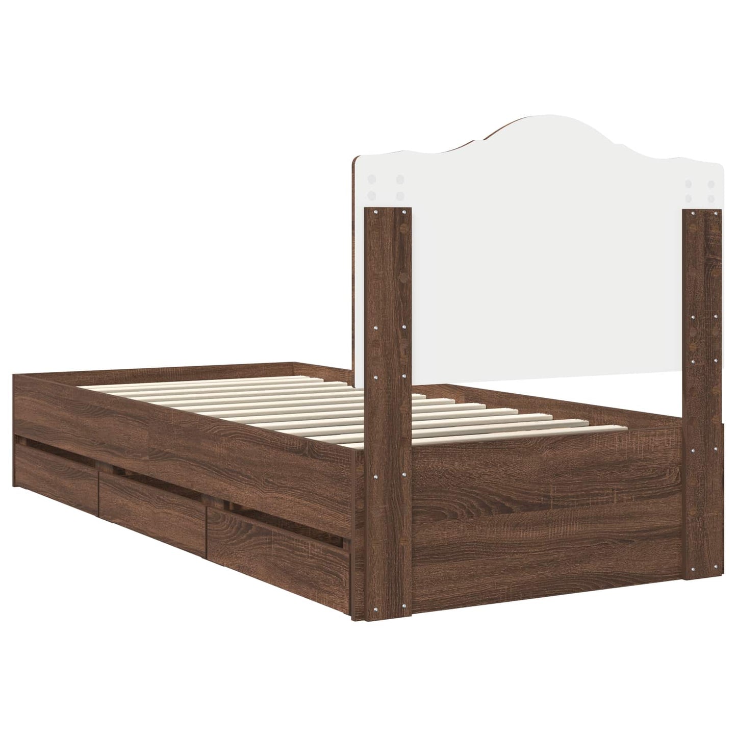 vidaXL Bettrahmen Braun Eichen-Optik 75 x 190 cm Ingenieurs Holz