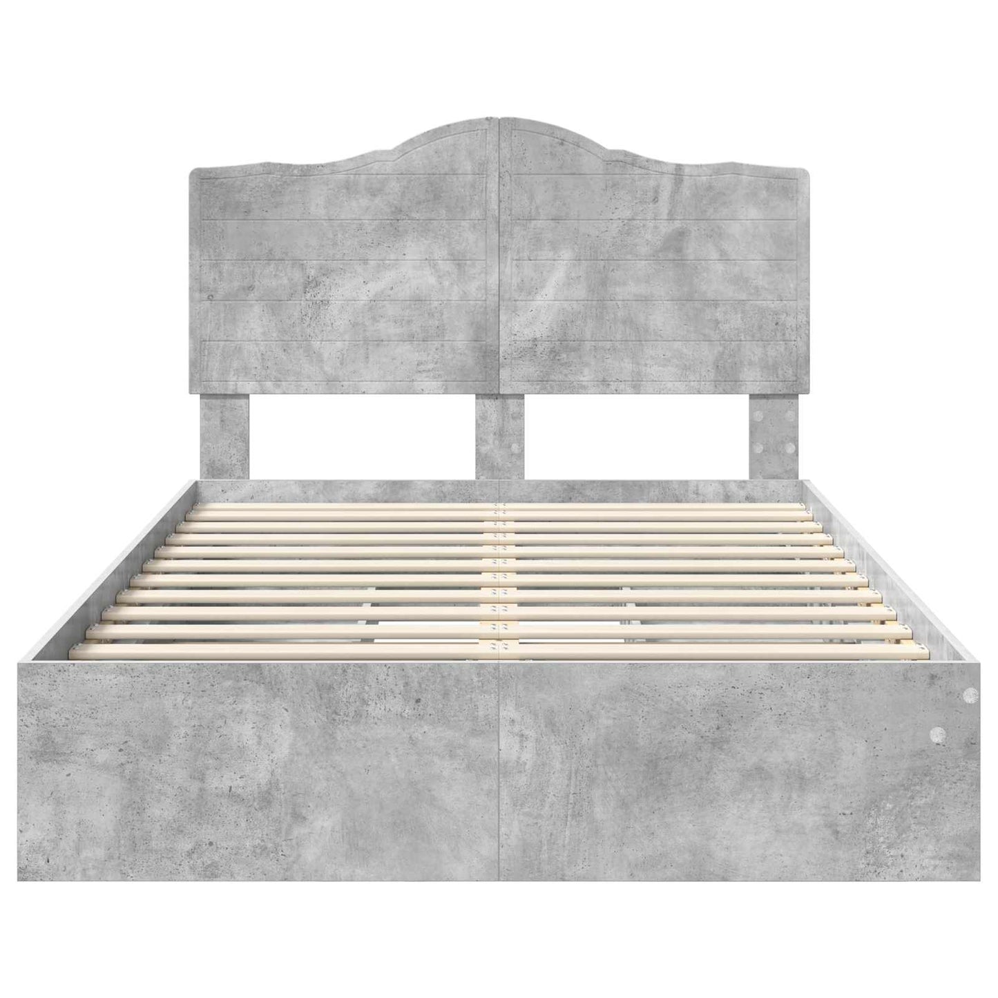 Aufbewahrungsbett Beton Grau 135 x 190 cm Holzwerkstoff