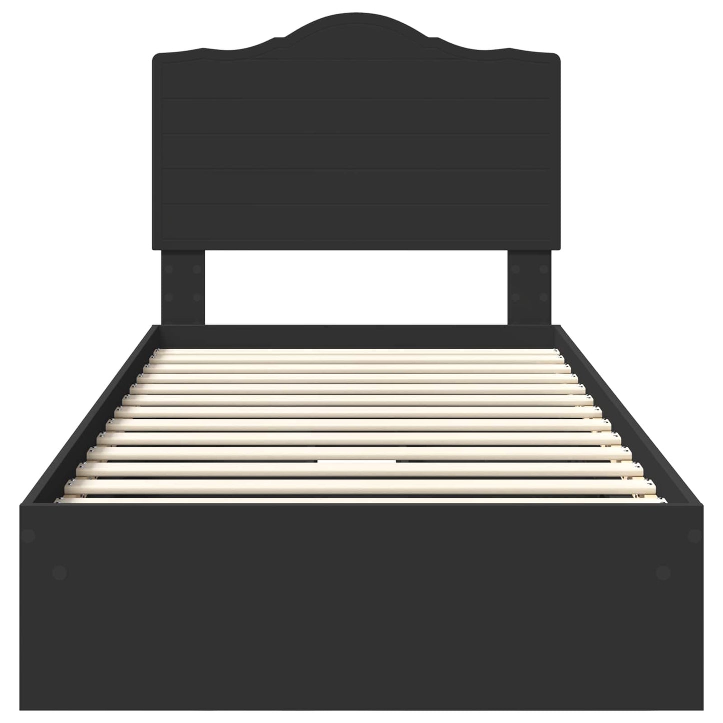 Aufbewahrungsbett Schwarz 100 x 200 cm Holzwerkstoff