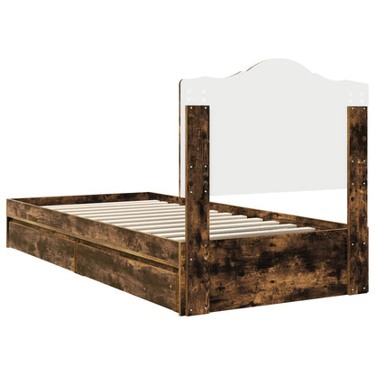 Aufbewahrungsbett Geräucherte Eiche 100 x 200 cm Holzwerkstoff