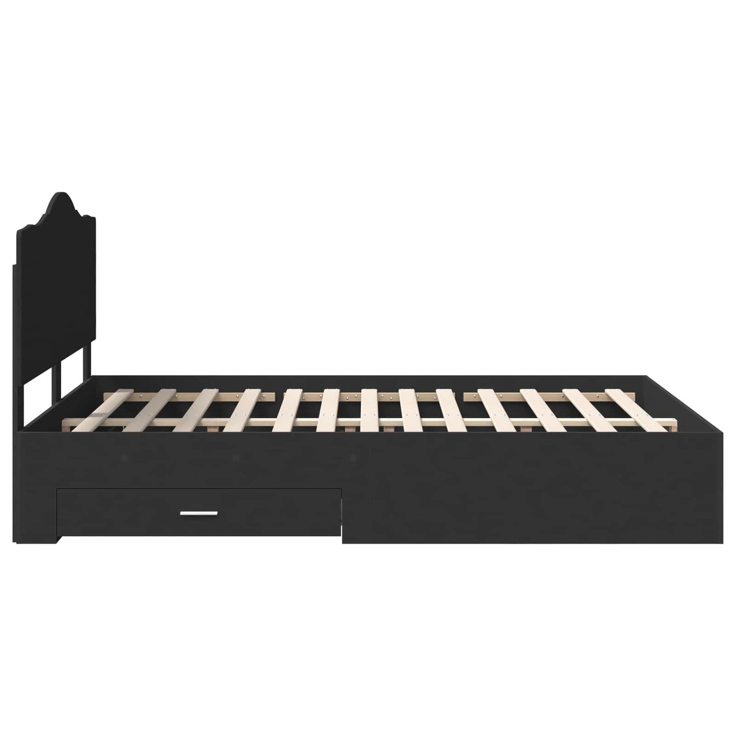 vidaXL Bettrahmen mit Kopfteil Schwarz 160 x 200 cm Holzwerkstoff