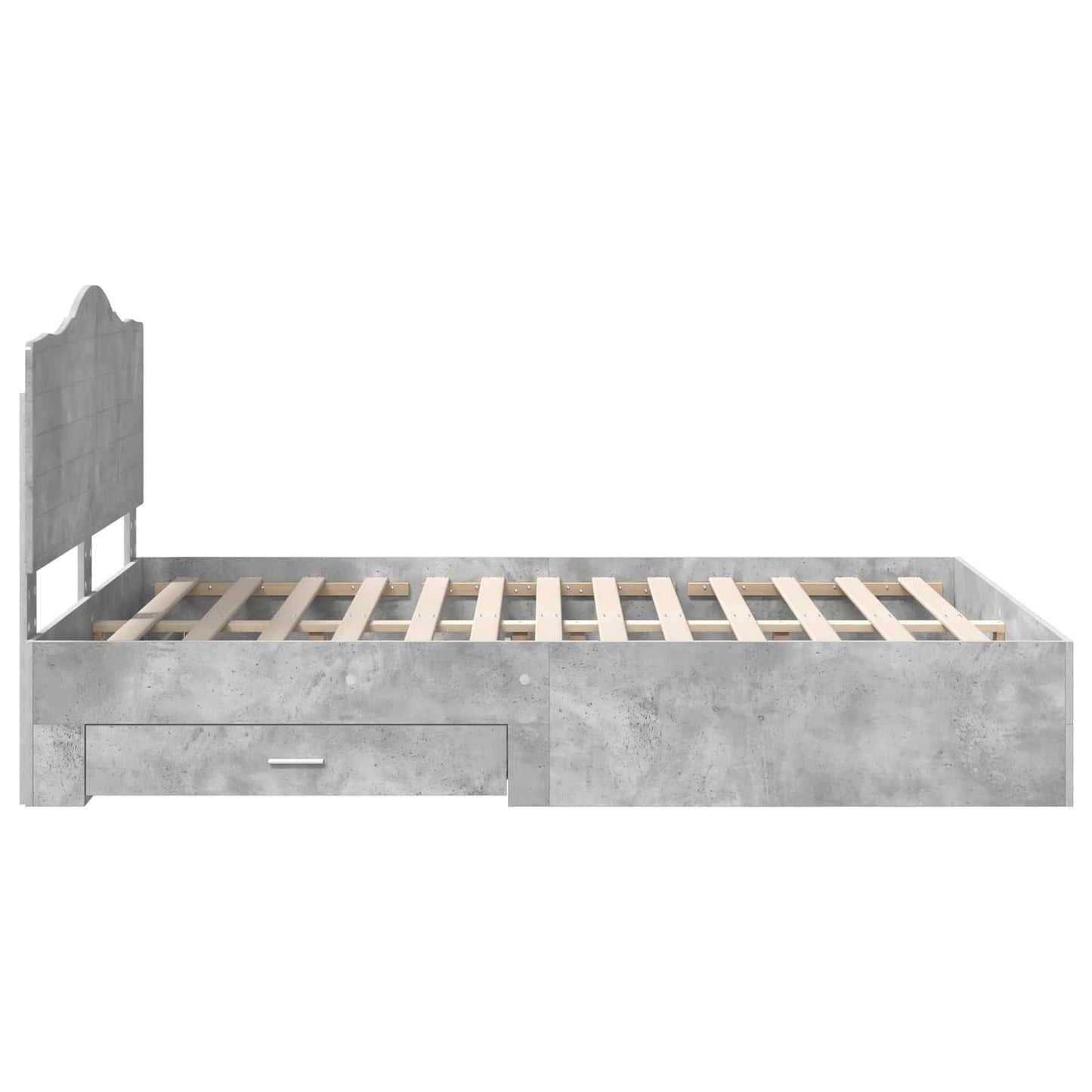 Bettrahmen mit Kopfteil Beton Grau 140 x 200 cm Holzwerkstoff
