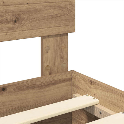 vidaXL Bettrahmen Artisan-Eiche 135 x 190 cm Holzwerkstoff