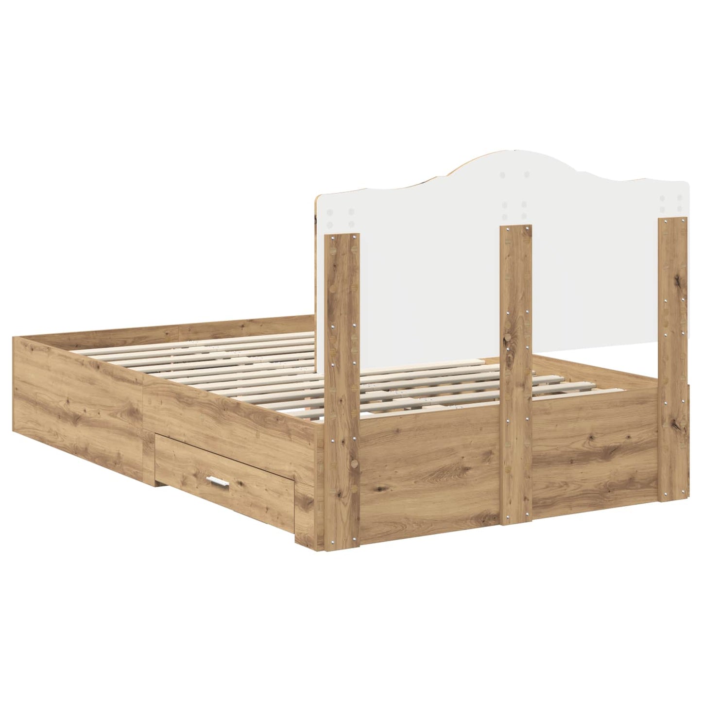 vidaXL Bettrahmen Artisan-Eiche 135 x 190 cm Holzwerkstoff