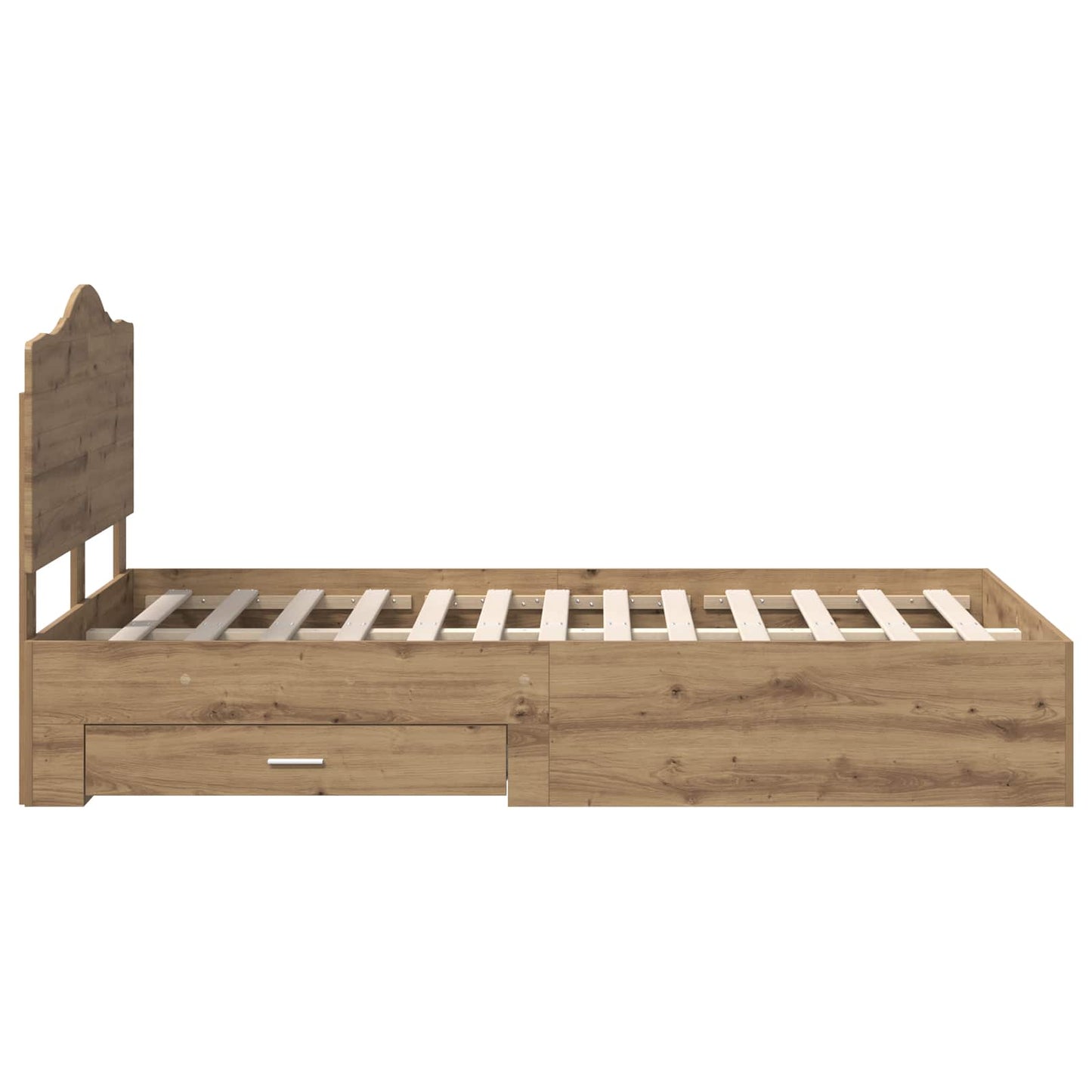 vidaXL Bettrahmen Artisan-Eiche 135 x 190 cm Holzwerkstoff