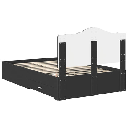 vidaXL Bettrahmen mit Kopfteil Schwarz 120 x 200 cm Holzwerkstoff