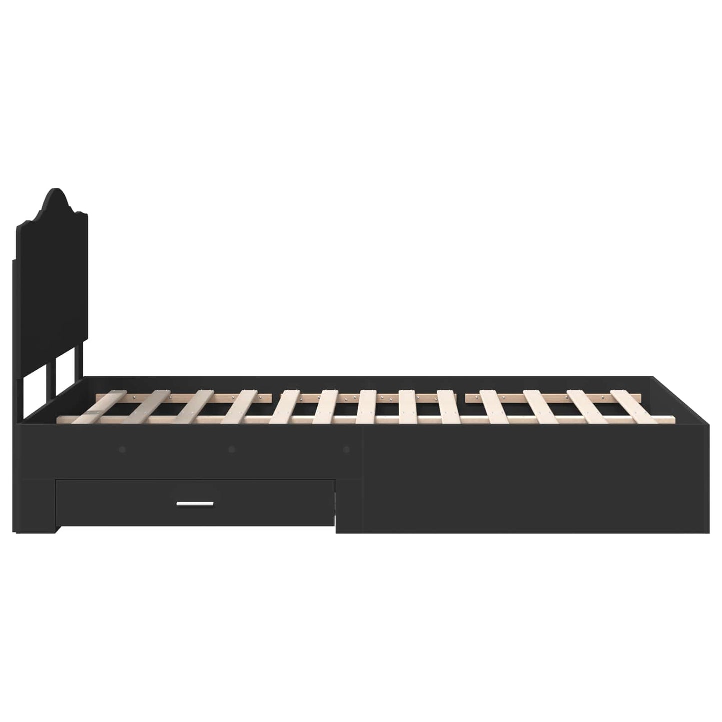 vidaXL Bettrahmen mit Kopfteil Schwarz 120 x 200 cm Holzwerkstoff