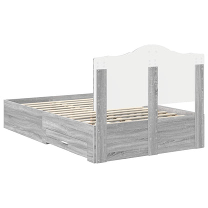 Bettrahmen Graues Sonoma 120 x 200 cm Holzwerkstoff