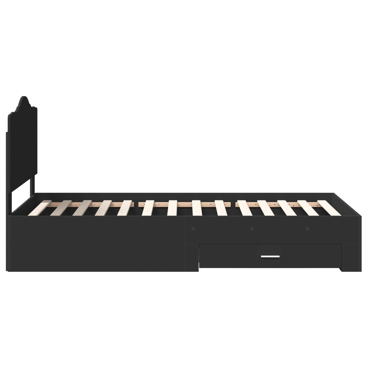 Bettrahmen mit Kopfteil Schwarz 100 x 200 cm Holzwerkstoff