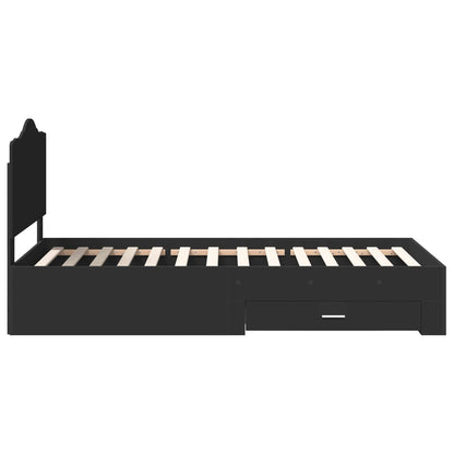 Bettrahmen mit Kopfteil Schwarz 100 x 200 cm Holzwerkstoff