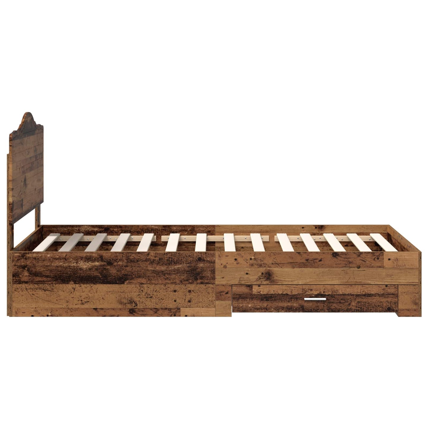 Bettrahmen mit Kopfteil Altholz 100 x 200 cm Holzwerkstoff