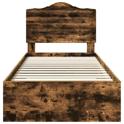 Bettrahmen Geräucherte Eiche 90 x 200 cm Holzwerkstoff
