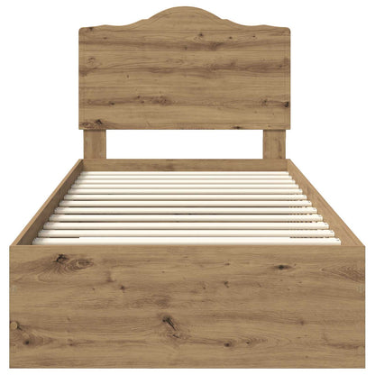 Bettrahmen mit Kopfteil Artisan-Eiche 90 x 200 cm Holzwerkstoff