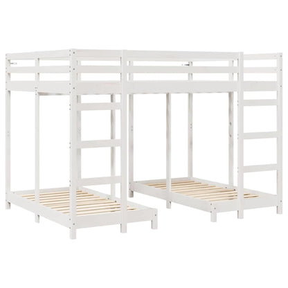 Dreifach Etagenbettrahmen Weiß 140 x 200 cm