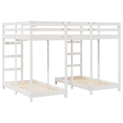Dreifach Etagenbettrahmen Weiß 140 x 200 cm