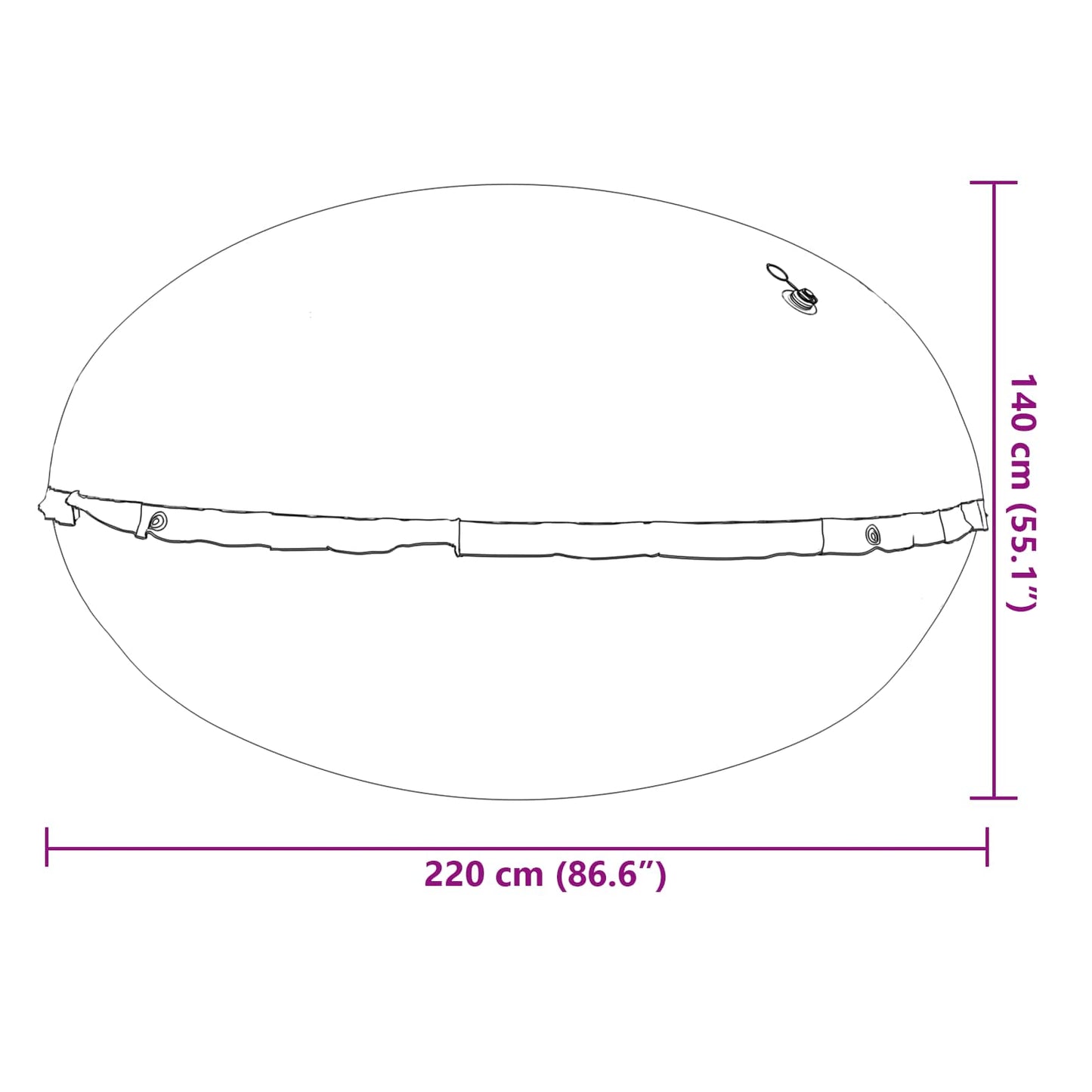 Winter Pool Kissen Blau Ø 220 x 140 cm PVC