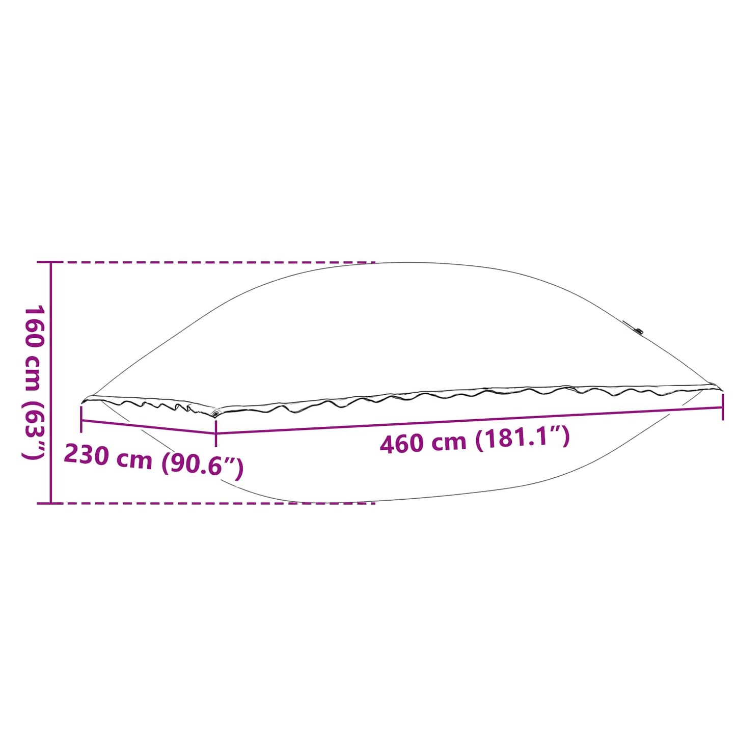 Winter Pool Kissen Blau 460 x 230 x 160 cm PVC