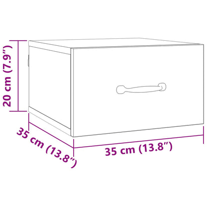 Nachttisch Schwarz Eichen-Optik 35 x 35 x 20 cm Holzwerkstoff