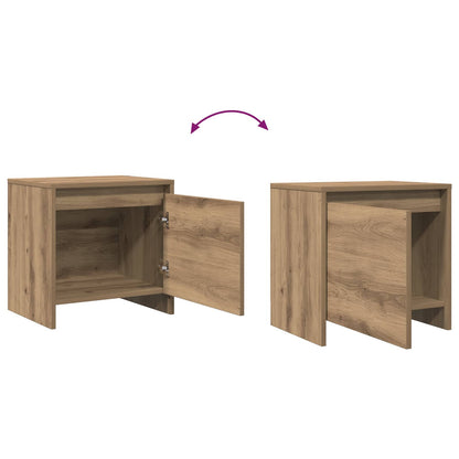 vidaXL Nachttisch Kunsthandwerk Eiche 45 x 34 x 44,5 cm Holzwerkstoff