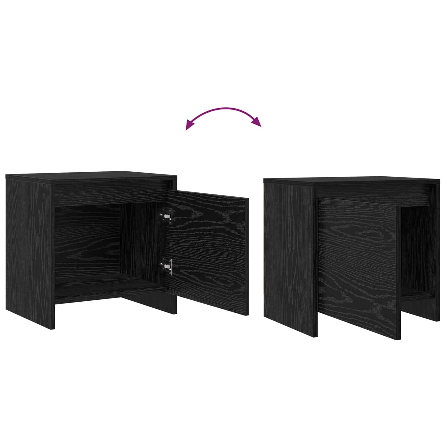 vidaXL Nachttisch Schwarz Eichen-Optik 45 x 34 x 44,5 cm Holzwerkstoff