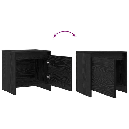 vidaXL Nachttisch Schwarz Eichen-Optik 45 x 34 x 44,5 cm Holzwerkstoff