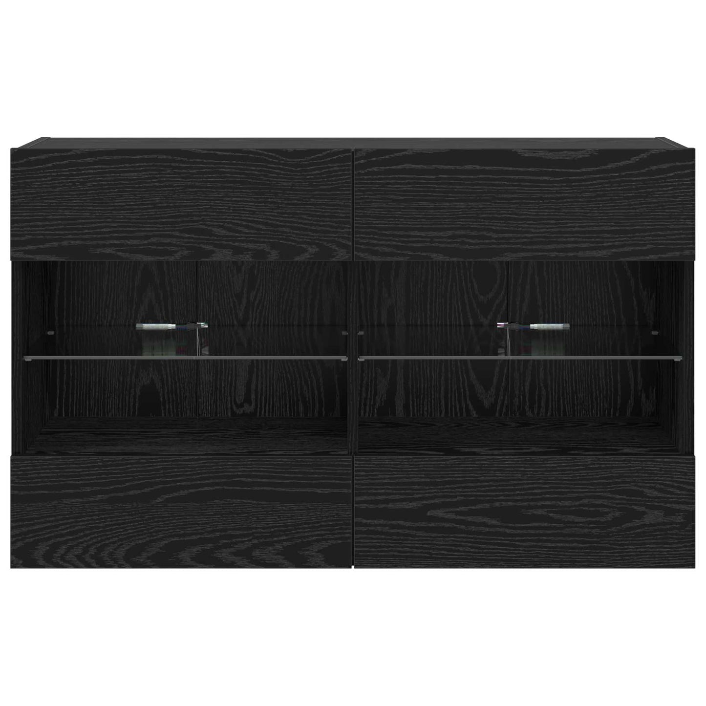 vidaXL TV-Wandschrank Schwarz Eichen-Optik 98,5 x 30 x 60,5 cm